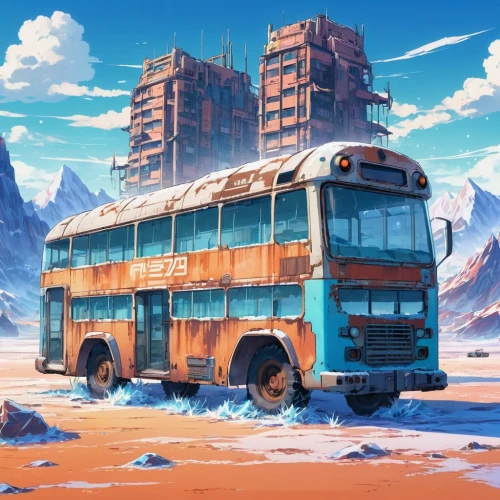 school bus,volkswagenbus,bus,abandoned bus,russian bus,city bus,vwbus,red bus,camping bus,snowhotel,the system bus,airport bus,schoolbus,trolley bus,transportation,public transportation,cybertruck,sossusvlei,rust truck,mobile home,Illustration,Japanese style,Japanese Style 03