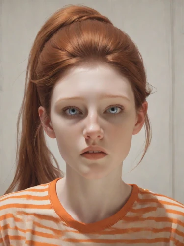 clementine,portrait of a girl,redhead doll,cgi,the girl's face,cinnamon girl,character animation,pippi longstocking,redheads,girl portrait,realdoll,girl with cereal bowl,b3d,3d rendered,natural cosmetic,doll's facial features,lilian gish - female,gingerbread girl,render,daphne,Photography,Natural