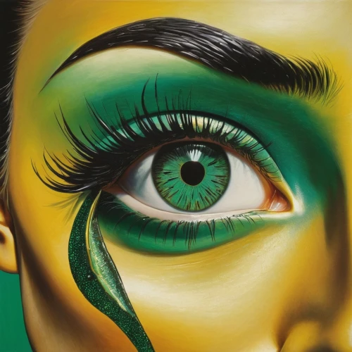 bodypainting,airbrushed,oil painting on canvas,women's eyes,body painting,peacock eye,glass painting,green skin,eyes makeup,art painting,oil pastels,oil painting,cool pop art,meticulous painting,painting technique,face painting,colored pencil background,eyelash extensions,pop art effect,acrylic paints,Art,Artistic Painting,Artistic Painting 20