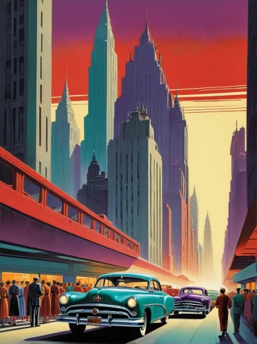 travel poster,edsel,chrysler airflow,austin cambridge,vintage illustration,edsel pacer,cadillac de ville series,art deco,retro automobile,1950s,chrysler,packard station sedan,atomic age,buick super,edsel citation,1952,desoto deluxe,cadillac,buick classic cars,chrysler fifth avenue,Conceptual Art,Sci-Fi,Sci-Fi 15