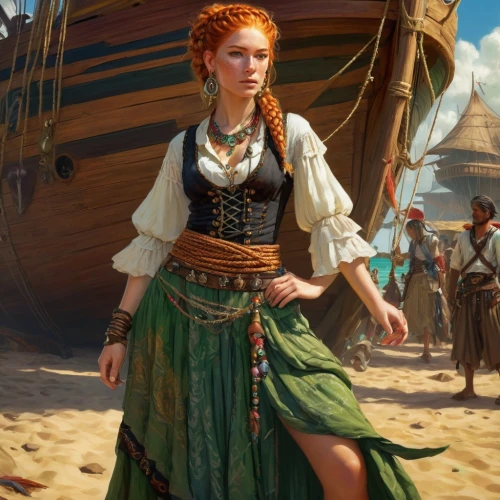 the sea maid,celtic queen,pirate,scarlet sail,merchant,girl on the boat,full-rigged ship,artemisia,lilian gish - female,girl with a wheel,catarina,girl on the river,pilgrim,seafaring,girl in a historic way,nora,sailer,pirate treasure,sloop-of-war,mutiny,Conceptual Art,Fantasy,Fantasy 18