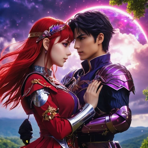 fantasy picture,throughout the game of love,cg artwork,red-purple,prince and princess,valentines day background,valentine banner,romantic portrait,romance novel,beautiful couple,fairy tale,skyflower,a fairy tale,kimjongilia,3d fantasy,way of the roses,romantic scene,reizei,fantasy portrait,couple in love,Photography,General,Realistic