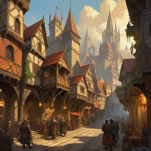 medieval street,medieval town,medieval market,medieval,knight village,medieval architecture,old city,castle iron market,merchant,old town,marketplace,fantasy city,hamelin,the old town,fantasy landscape,the pied piper of hamelin,mountain settlement,the cobbled streets,fantasy art,stalls,Conceptual Art,Fantasy,Fantasy 18