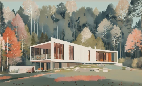 mid century house,house in the forest,mid century modern,house in the mountains,mid century,house in mountains,holiday home,house drawing,studies,house painting,timber house,home landscape,the cabin in the mountains,chalet,wooden house,log home,lodge,summer cottage,cottage,summer house,Illustration,Vector,Vector 08