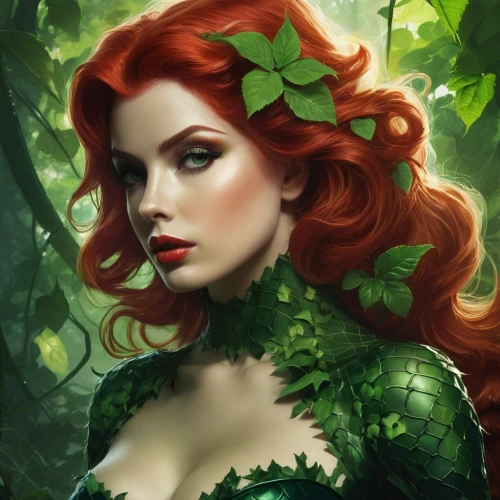 poison ivy,background ivy,ivy,dryad,fantasy portrait,faery,the enchantress,fantasy art,flora,forest clover,green wallpaper,celtic queen,faerie,undergrowth,green leaf,in green,rusalka,green wreath,green leaves,emerald,Conceptual Art,Fantasy,Fantasy 11