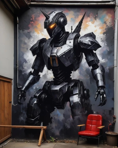 graffiti art,mecha,steel man,streetart,street art,urban street art,paint stoke,steel door,wall paint,wall art,iron door,steel sculpture,gundam,knight,hand-painted,metallic door,street artist,grafitty,grafitti,graffiti,Conceptual Art,Oil color,Oil Color 11