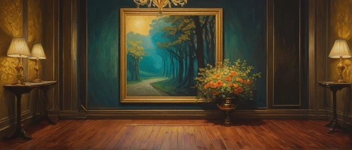 blue room,paintings,the threshold of the house,interior decor,ornate room,danish room,art gallery,corner flowers,one room,hallway,neoclassical,art nouveau frame,ballroom,one-room,hallway space,decorative art,art nouveau frames,hall of the fallen,the room,interior decoration,Illustration,Retro,Retro 17