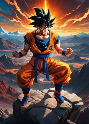 goku,son goku,dragon ball,dragonball,dragon ball z,takikomi gohan,kame sennin,vegeta,stone background,super cell,trunks,fire background,wall,portrait background,orange,background images,cleanup,would a background,dusk background,cg artwork,Conceptual Art,Sci-Fi,Sci-Fi 11