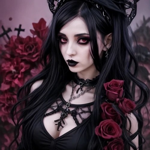 gothic woman,gothic fashion,black rose,gothic style,gothic portrait,gothic,goth woman,dark gothic mood,gothic dress,goth,vampire lady,goth like,widow flower,vampire woman,porcelain rose,bleeding heart,dark art,noble roses,fallen petals,with roses