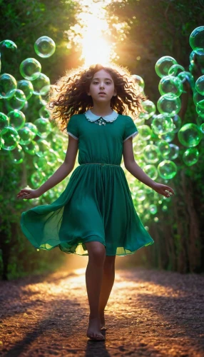 little girl with balloons,green bubbles,little girl in wind,little girl twirling,child fairy,little girl fairy,little girl running,green balloons,mystical portrait of a girl,ballerina in the woods,fairies aloft,throwing leaves,faerie,faery,children's fairy tale,inner child,magical,flying dandelions,fairy peacock,fairy world,Photography,Documentary Photography,Documentary Photography 21