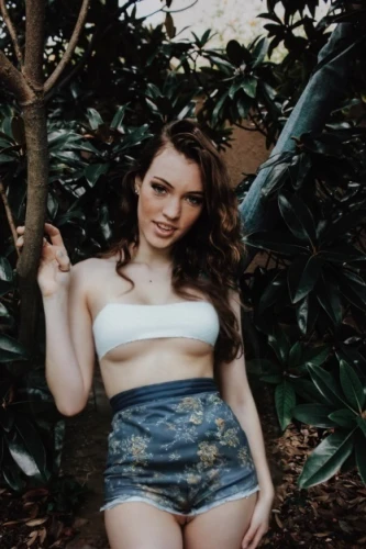 cave girl,camo,acacia,pale,jean shorts,photo session in bodysuit,daisy 1,wild ginger,laurel cherry,girl in overalls,daisy 2,bushes,teen,floral,garden of eden,coral bush,pineapple top,jungle,daisy jazz isobel ridley,polaroid