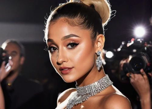 sweetener,ponytail,earrings,princess' earring,pony tail,pony tails,semi-profile,glowing,queen,bun mixed,jaw,radiant,goddess,mic,a woman,fabulous,hd wallpaper,beautiful woman,half profile,barbie doll,Illustration,Japanese style,Japanese Style 06