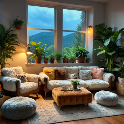 livingroom,living room,apartment lounge,great room,tropical house,house plants,beautiful home,indoor,sitting room,warm and cozy,interior design,loft,the living room of a photographer,soft furniture,modern room,houseplant,home interior,scandinavian style,shared apartment,home landscape,Photography,General,Fantasy