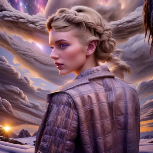 fantasy portrait,world digital painting,fantasy picture,fantasy art,mystical portrait of a girl,sci fiction illustration,cg artwork,digital painting,aurora,aurora-falter,digital art,fantasy woman,eleven,star mother,sky rose,space art,elven,digital artwork,girl on the dune,fae