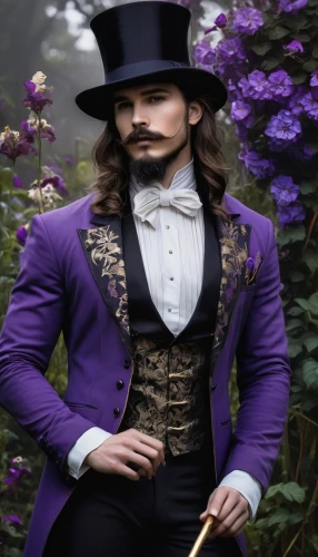 dutchman's pipe,purple rizantém,aristocrat,gentlemanly,rich purple,stovepipe hat,napoleon iii style,victorian fashion,leonardo devinci,purple pageantry winds,the victorian era,suit of spades,the purple-and-white,purple,matador,victorian style,purple rose,pennyroyal,bach flower therapy,conquistador,Conceptual Art,Fantasy,Fantasy 34