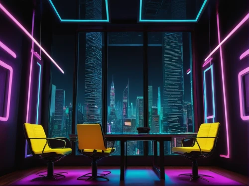 neon human resources,neon coffee,neon tea,cyberpunk,neon lights,ufo interior,neon light,neon drinks,neon cocktails,neon arrows,neon,computer room,sci fi surgery room,meeting room,neon ghosts,art deco background,an apartment,chairs,modern office,study room,Art,Artistic Painting,Artistic Painting 09