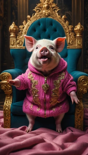 pig,suckling pig,babi panggang,porker,kawaii pig,ham,wool pig,mini pig,king caudata,regal,rataplan,emperor,mayor,the ruler,hog xiu,kingpin,swine,rat na,sultan,throne,Photography,General,Fantasy
