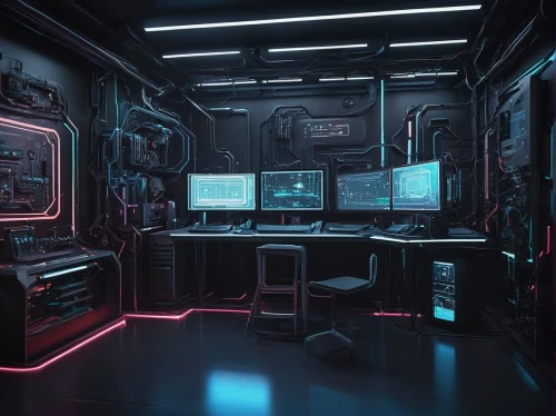 sci fi surgery room,computer room,the server room,cyber,working space,neon human resources,computer workstation,laboratory,3d render,cyberpunk,ufo interior,cyberspace,scifi,modern office,game room,study room,research station,cinema 4d,offices,barebone computer,Illustration,Retro,Retro 16