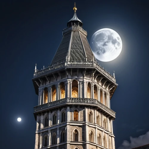 galata tower,mole antonelliana,florence cathedral,renaissance tower,pisa tower,murano lighthouse,firenze,modena,pisa,rome night,florence,messeturm,white tower,leaning tower of pisa,moon and star background,cathedral of modena,moonlit night,jupiter moon,watertower,super moon,Photography,General,Realistic