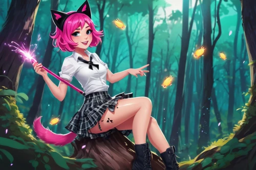 forest background,fae,fantasy picture,pink cat,cheshire,nyan,anime girl,kat,tiber riven,japanese sakura background,game illustration,fantasy girl,yulan magnolia,world digital painting,cg artwork,fantasy portrait,in the forest,rosa 'the fairy,wiz,fairy forest,Unique,Design,Logo Design