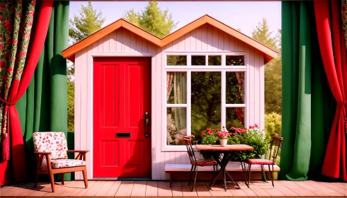 miniature house,summer cottage,wooden door,garden shed,little house,house painting,garden door,small house,home door,wooden shutters,small cabin,summer house,doll house,russian folk style,wooden house,inverted cottage,red roof,the little girl's room,fairy door,holiday home,Conceptual Art,Fantasy,Fantasy 17