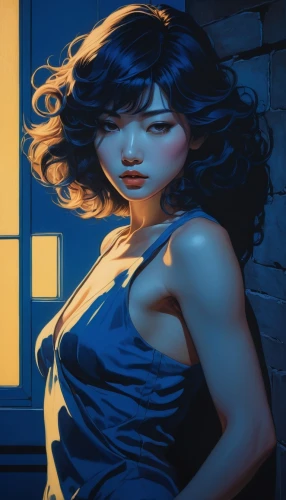 rosa ' amber cover,birds of prey-night,sci fiction illustration,femme fatale,transistor,sapphire,game illustration,background ivy,wonder woman city,art deco background,midnight blue,color 1,vesper,fantasy woman,jasmine blue,background image,dark blue and gold,background images,portrait background,blue light,Illustration,Japanese style,Japanese Style 15