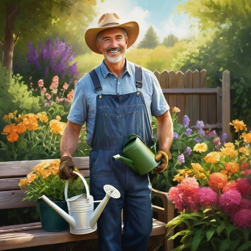 gardener,farmer,gardening,garden work,pesticide,garden tools,picking vegetables in early spring,permaculture,farmworker,florist gayfeather,farmer in the woods,work in the garden,watering can,picking flowers,horticulture,elderly man,mexican petunia,vendor,planter,other pesticides,Conceptual Art,Fantasy,Fantasy 17
