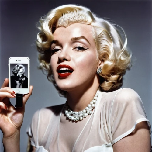 marylin monroe,madonna,marylyn monroe - female,gena rolands-hollywood,marilyn,woman holding a smartphone,modern pop art,phone icon,beauty icons,pop art style,the blonde photographer,aging icon,pop art people,cool pop art,eva saint marie-hollywood,pin ups,girl-in-pop-art,cellular phone,pop art,vintage makeup,Photography,Black and white photography,Black and White Photography 09