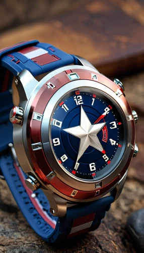 nautical star,men's watch,nautical colors,nautical,chronometer,mechanical watch,wristwatch,chronograph,capitanamerica,delta sailor,wrist watch,nautical paper,sea raven,swatch watch,captain america,captain america type,blue star,male watch,analog watch,red white blue