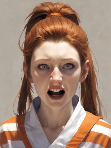 emogi,ginger rodgers,kosmea,symetra,vada,twitch icon,nora,clary,piper,tracer,scared woman,orange,rockabella,scary woman,gingerman,zombie,maci,daphne,the girl's face,eleven,Digital Art,Comic