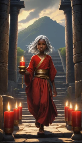 indian monk,axum,nepal,monk,yogananda,afar tribe,lalibela,red lantern,middle eastern monk,buddhist monk,theravada buddhism,ancient egyptian girl,nomadic children,mystical portrait of a girl,torch-bearer,ethiopia,world digital painting,ayurveda,indian woman,taraxum,Conceptual Art,Daily,Daily 33