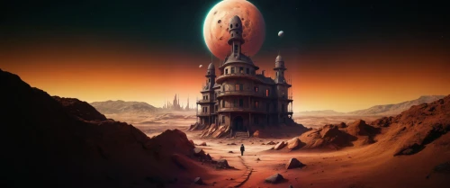 red planet,sci fiction illustration,alien planet,valerian,planet mars,futuristic landscape,space port,mission to mars,dune,fire planet,space art,sci fi,gas planet,science fiction,alien world,barren,erbore,sci-fi,sci - fi,tower of babel