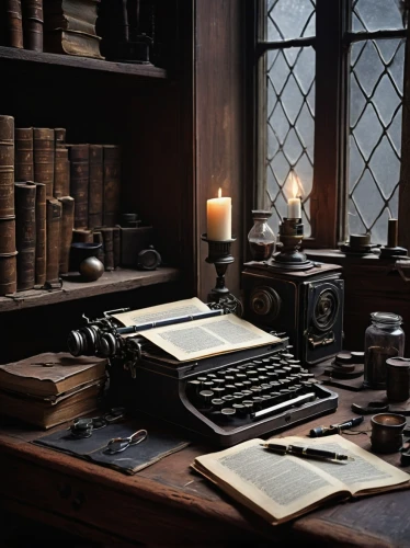 writing desk,writing accessories,writing-book,hogwarts,the books,book antique,study room,old library,writers,novels,writing implements,reading room,old books,writer,writing about,books,write,bram stoker,bookshop,learn to write,Illustration,Realistic Fantasy,Realistic Fantasy 05