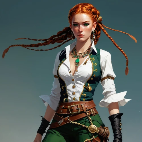 steampunk,celtic queen,pirate,female warrior,male elf,massively multiplayer online role-playing game,elven,bodice,artemisia,girl with gun,fantasy portrait,musketeer,game character,game illustration,swordswoman,piper,redheads,merida,lilian gish - female,irish,Conceptual Art,Fantasy,Fantasy 06