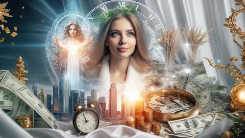 clockmaker,fantasy picture,celtic woman,image manipulation,photo manipulation,digital compositing,photomanipulation,fantasy art,divination,time and money,play escape game live and win,picture design,watchmaker,prosperity and abundance,business angel,fairy tale icons,portrait background,mary-gold,background image,photomontage