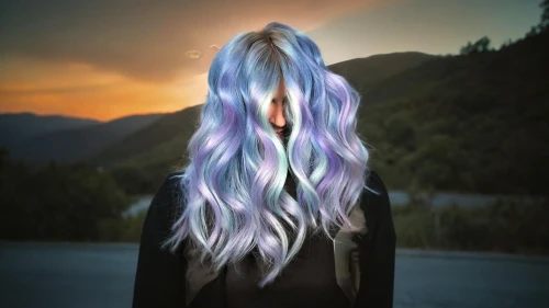 burning hair,layered hair,photomanipulation,dye,aura,mystical portrait of a girl,gradient effect,photo manipulation,blue hair,aurora-falter,mermaid background,twiliight,iridescent,rainbow waves,hair,winterblueher,image manipulation,dyed,unicorn background,spectral colors