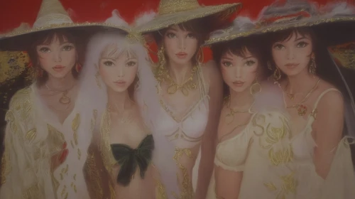 ao dai,witches,celtic woman,vintage fairies,amano,celebration of witches,fairies,asian costume,witches' hats,costumes,angels,music fantasy,straw hats,witch ban,perfume,angels of the apocalypse,vintage girls,ancient costume,sirens,asian conical hat