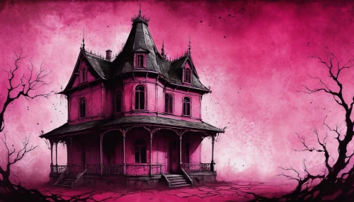 witch house,the haunted house,witch's house,haunted house,creepy house,blood church,halloween background,haunted castle,house silhouette,pink october,haunted cathedral,ghost castle,abandoned house,doll's house,devilwood,lonely house,halloween wallpaper,gothic style,victorian house,madhouse,Illustration,Paper based,Paper Based 18