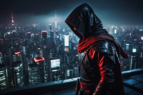 red hood,cyberpunk,hooded man,daredevil,black city,assassin,assassins,above the city,superhero background,red coat,dystopian,cityscape,vendetta,renegade,play escape game live and win,city at night,the city,full hd wallpaper,underworld,night watch,Photography,Artistic Photography,Artistic Photography 05