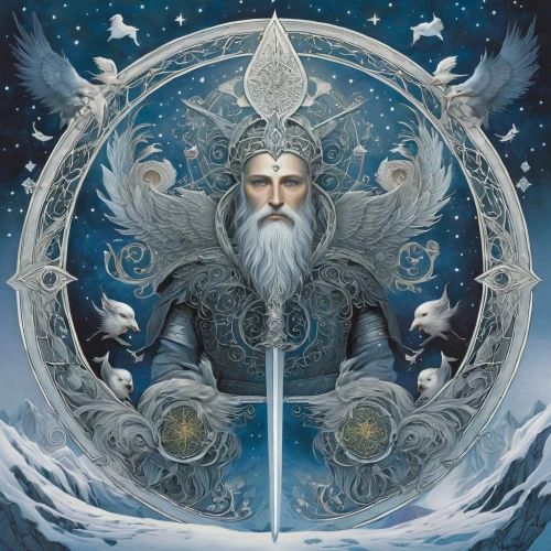 wind rose,father frost,eternal snow,zodiac sign libra,poseidon,fantasy art,zodiac sign gemini,god of the sea,heroic fantasy,the snow queen,elven,the zodiac sign pisces,glory of the snow,zodiac,poseidon god face,odin,sea god,astral traveler,infinite snow,zodiac sign leo,Illustration,Realistic Fantasy,Realistic Fantasy 05