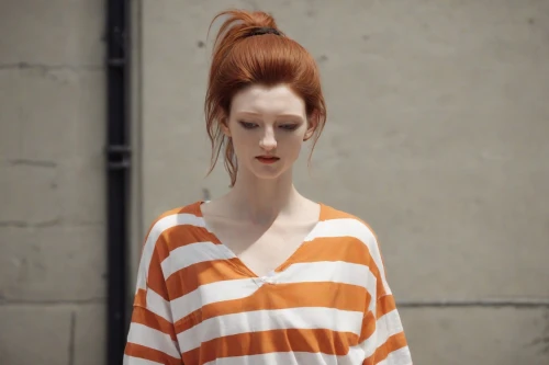 redhead doll,realdoll,orange robes,sigourney weave,female doll,orange,female model,a wax dummy,tilda,prisoner,clementine,fashion doll,dress doll,rockabella,redheaded,murcott orange,character animation,ginger rodgers,horizontal stripes,clary,Photography,Natural