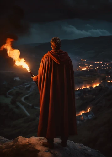 red cape,kings landing,fury,cloak,cg artwork,digital compositing,cinematic,fire background,red coat,apocalypse,hooded man,the volcano,night watch,transylvania,vulcan,cape,overcoat,concept art,dante's inferno,king arthur,Photography,General,Cinematic