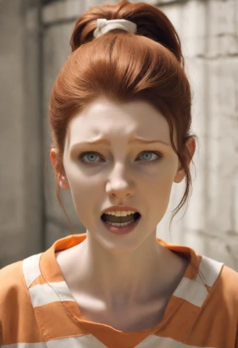 fallout4,gingerman,clementine,cinnamon girl,the girl's face,gingerbread girl,nora,symetra,orange,maci,ginger rodgers,scary woman,redhead doll,orangina,pippi longstocking,scared woman,videogames,character animation,barb,natural cosmetic,Photography,Natural