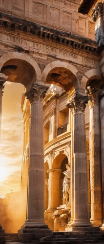 ancient roman architecture,ancient rome,ancient greek temple,doric columns,celsus library,rome,pantheon,ephesus,three pillars,petra,classical antiquity,the ancient world,greek temple,trajan's forum,roman forum,roman columns,roman ancient,roman temple,pillars,eternal city,Illustration,Realistic Fantasy,Realistic Fantasy 10