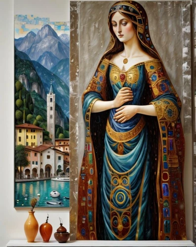 italian painter,the prophet mary,malcesine,cepora judith,taormina,khokhloma painting,positano,lacerta,oil painting,oil painting on canvas,girl with cloth,campania,woman drinking coffee,art painting,meticulous painting,decorative figure,amalfi,mary 1,dornodo,fabric painting