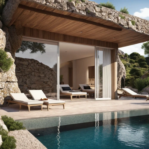 pool house,holiday villa,provencal life,summer house,landscape design sydney,luxury property,outdoor furniture,3d rendering,outdoor pool,landscape designers sydney,luxury home interior,dunes house,infinity swimming pool,outdoor sofa,luxury home,chalet,render,roof landscape,beautiful home,holiday home,Photography,General,Realistic
