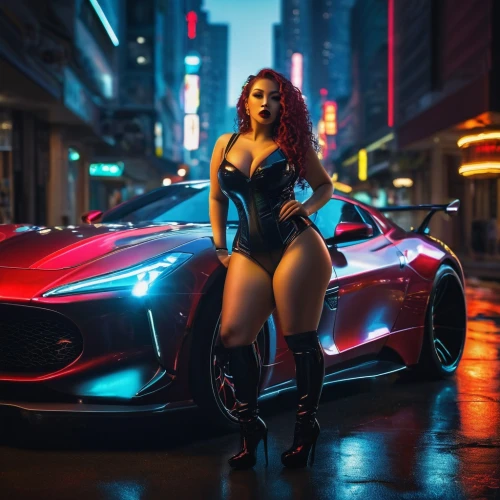 dodge la femme,lamborghini,catwoman,maserati,p1,i8,agent provocateur,maserati spyder,coquette,car model,latex clothing,corvette,miata,maserati ghibli,femme fatale,neon body painting,lamborghini estoque,autoshow,porsche,girl and car,Illustration,Japanese style,Japanese Style 09