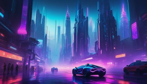 futuristic landscape,cyberpunk,futuristic,cityscape,fantasy city,colorful city,metropolis,dusk,futuristic car,dystopian,vapor,evening city,3d car wallpaper,dystopia,shanghai,urban,city at night,ultraviolet,80s,scifi,Illustration,Realistic Fantasy,Realistic Fantasy 05