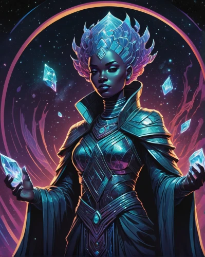 nebula guardian,aurora,ice queen,andromeda,show off aurora,aurora-falter,star mother,nebula,cynara,astral traveler,cg artwork,blue enchantress,aura,sorceress,mezzelune,magus,neottia nidus-avis,nova,rosa ' amber cover,venera,Illustration,Realistic Fantasy,Realistic Fantasy 25