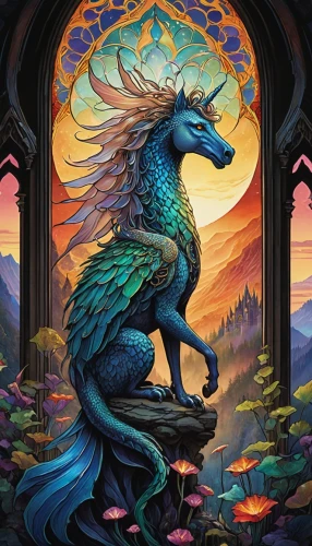 forest dragon,painted dragon,dragon,gryphon,fantasy art,unicorn art,basilisk,wyrm,dragon of earth,dragon design,green dragon,pegasus,kelpie,fantasy portrait,fantasy picture,dragon fire,dragons,unicorn,dragon li,black dragon,Illustration,Retro,Retro 26